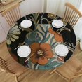 thumbnail image 1 of Orinice Flower Pattern Round Table Cover Stain Resistant Washable Indoor Outdoor Tablecloth Kitchen Dining Wedding Parties Outdoor Fitted 100% Polyester Fiber 38-42, 1 of 8