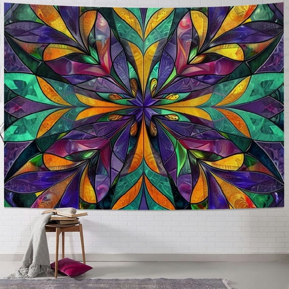 Orinice Flower Star Geometric Tapestry Wall Hanging Unique Style Graphic Tapestries Home Wall Decor Art for Living Room Bedroom Apartment Farmhouse Dorm 50x40inch