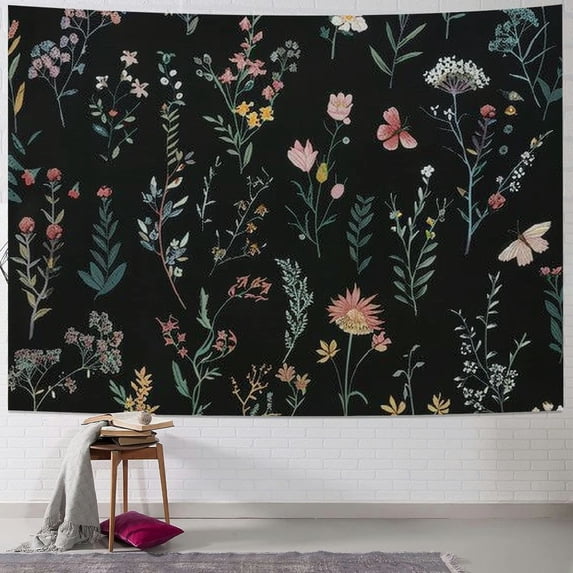 Orinice Flowers Bird Tapestry Wall Hanging Unique Style Graphic Tapestries for Home Wall Decor Art in Living Room Bedroom Apartment Farmhouse Dorm 60x50inch