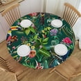 thumbnail image 1 of Orinice Flowers Birds Cactus Round Table Cover Stain Resistant Washable Indoor Outdoor Tablecloth Kitchen Dining Wedding Parties Table Cloth 100% Polyester Fiber 38-42, 1 of 8