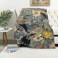 thumbnail image 1 of Orinice Flowers Birds Vintage Warm Lightweight Blanket Soft Fleece Throw Blanket for Living Rooms Sofa Decor All Seasons - Long-lasting and Soft Blanket 40x50in, 1 of 6
