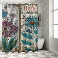thumbnail image 1 of Orinice Flowers Birds Wooden Panel Bathroom Decor Set, Colorful Luxurious Graphic Print Polyester Fabric Fashion Shower Curtain Set with Hooks, Home Bathtubs Curtain Decorations 60x72, 1 of 7
