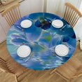 thumbnail image 1 of Orinice Flowers Blue Reflection Round Table Cover Stain Resistant Washable Indoor Outdoor Tablecloth Kitchen Dining Wedding Parties 100% Polyester Fiber 42-46, 1 of 8