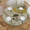 thumbnail image 1 of Orinice Flowers Dragonfly Round Table Cover Stain Resistant Washable Indoor Outdoor Tablecloth Kitchen Dining Wedding Parties Outdoor Fitted 100% Polyester Fiber 42-46, 1 of 8