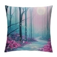 thumbnail image 1 of Orinice Flowers Full Moon Graphic Decorative Cushion Throw Pillow Cover for Home Couch Living Room Bed Sofa Zipper Closure Aesthetic Decorative 1PC 24x24in, 1 of 5