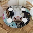 thumbnail image 1 of Orinice Flowers Girl Round Table Cover Stain Resistant Washable Indoor Outdoor Tablecloth Kitchen Dining Wedding Parties Waterproof 100% Polyester Fiber 46-50, 1 of 8