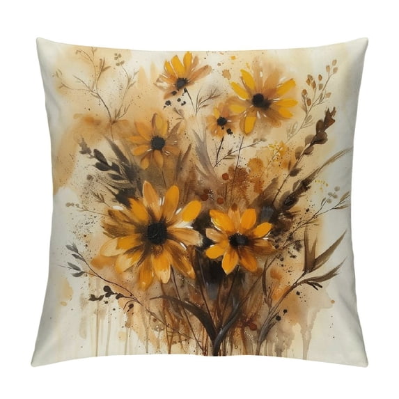 Orinice Flowers Graphic Decorative Cushion Throw Pillow Cover for Home Couch Living Room Bed Sofa, Short Plush Material, 1PC 12x12in