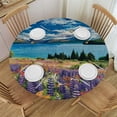 thumbnail image 1 of Orinice Flowers Lake Clouds Round Table Cover Stain Resistant Washable Indoor Outdoor Tablecloth Kitchen Dining Wedding Parties Table Cloth 100% Polyester Fiber 31-35, 1 of 8