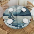 thumbnail image 1 of Orinice Flowers Mountain Round Table Cover Stain Resistant Washable Indoor Outdoor Tablecloth Kitchen Dining Wedding Parties 100% Polyester Fiber 38-42, 1 of 8