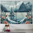 thumbnail image 1 of Orinice Flowers Mountain Tapestry Wall Hanging Unique Style for Home Wall Decor Art Living Room Bedroom Dorm Farmhouse Apartment 50x40inch, 1 of 6
