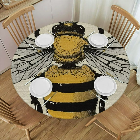 Orinice Flowers Round Table Cover Stain Resistant Washable Indoor Outdoor Tablecloth Kitchen Dining Wedding Parties 100% Polyester Fiber 54-58