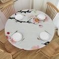 thumbnail image 1 of Orinice Flowers Round Table Cover Stain Resistant Washable Indoor Outdoor Tablecloth Kitchen Dining Wedding Parties Outdoor Fitted 100% Polyester Fiber 38-42, 1 of 8