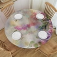 thumbnail image 1 of Orinice Flowers Round Table Cover Stain Resistant Washable Indoor Outdoor Tablecloth Kitchen Dining Wedding Parties Picnic Camping 100% Polyester Fiber 42-46, 1 of 8