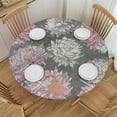 thumbnail image 1 of Orinice Flowers Round Table Cover Stain Resistant Washable Indoor Outdoor Tablecloth Kitchen Dining Wedding Parties Picnic Farmhouse 100% Polyester Fiber 46-50, 1 of 8