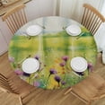 thumbnail image 1 of Orinice Flowers Round Table Cover Stain Resistant Washable Indoor Outdoor Tablecloth Kitchen Dining Wedding Parties Waterproof 100% Polyester Fiber 31-35, 1 of 8