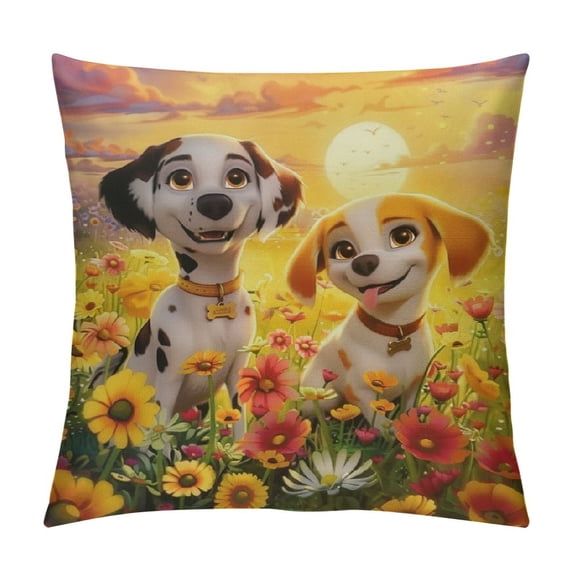 Orinice Flowers Sun Graphic Decorative Throw Pillow Cover for Home Couch Living Room Bed Sofa - Spring Pillow Covers 1PC 12x12in