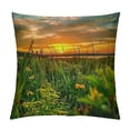 thumbnail image 1 of Orinice Flowers Sunset Graphic Decorative Cushion Throw Pillow Cover for Home Couch Living Room Bed Sofa Car Bedroom Spring Zipper Closure 1PC 18x18in, 1 of 5