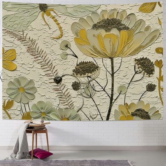 Orinice Flowers, Tapestry, Wall Hanging, Unique Style, Graphic Tapestry, Home Wall Art Deco, Living Room, Bedroom, Apartment, Farmhouse, Dormitory - Wall Hanging Tapestry and Wall Decoration