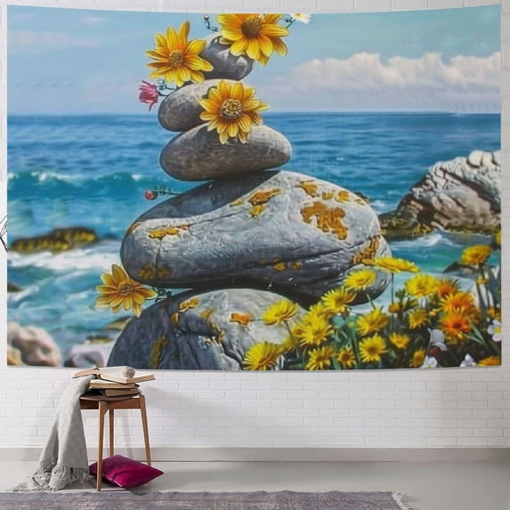 Orinice Flowers Tapestry Wall Hanging Unique Style Graphic Tapestries for Home Wall Decor Art Living Room Bedroom Dorm 60x50inch