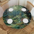 thumbnail image 1 of Orinice Flowers Trees Fantasy Art Round Table Cover Stain Resistant Washable Indoor Outdoor Tablecloth Kitchen Dining Wedding Parties 100% Polyester Fiber 46-50, 1 of 8