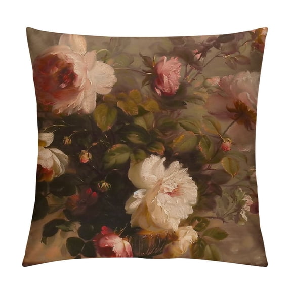 Orinice Flowers Vase Painting Graphic Decorative Cushion Throw Pillow Cover for Home Living Room Sofa 1PC 20x20in