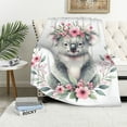 thumbnail image 1 of Orinice Flowers Warm Lightweight Blanket Soft Fleece Blankets for All Seasons, Decorative Throw Blanket for Living Rooms Sofa, Cow Gifts, Long-lasting Comfort, Multiple Sizes Available 40x50in, 1 of 6