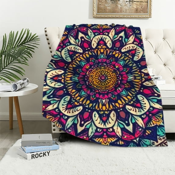 Orinice Flowers Warm Lightweight Blanket Soft Fleece Blankets for All Seasons - Decorative Cow Gifts Blanket for Bed, Couch, and Sofa 60x80in
