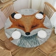 thumbnail image 1 of Orinice Fox Leaves Twigs Round Table Cover Stain Resistant Washable Indoor Outdoor Tablecloth Kitchen Dining Wedding Parties 100% Polyester Fiber 31-35, 1 of 8