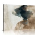 thumbnail image 1 of Orinice  Framed Canvas Print Wall Art Pastel Grunge Watercolor Gray Abstract Shapes Illustrations Modern Art Minimalism for Living Room, Bedroom, Office  20x16in, 1 of 6