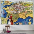 thumbnail image 1 of Orinice France Map Castle Tapestry Wall Hanging Unique Style for Home Decor Living Room Bedroom Apartment Farmhouse Dorm Wall Art 60x50inch, 1 of 6