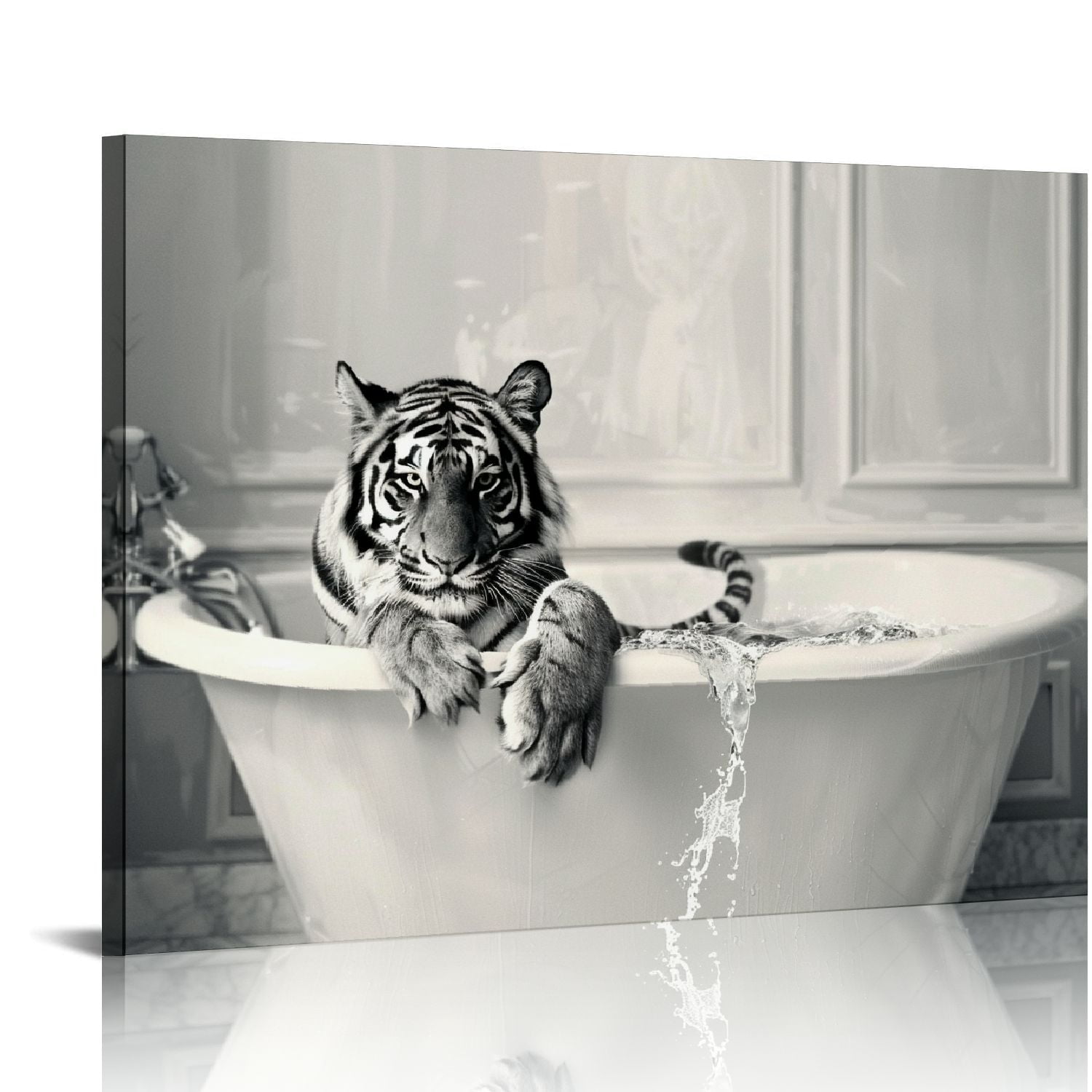 Orinice Funny Bathroom Decor Wall Art Cute Black and White Animals in ...