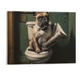 thumbnail image 1 of Orinice  Funny Bathroom Wall Art 3 Piece Dogs in the Toilet Canvas Prints French Bulldog Painting Animals Bathroom Pictures Wall Decor for Kid Room (Bathroom-1, 20x16in) 20x16in, 1 of 3