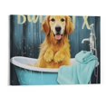 thumbnail image 1 of Orinice Funny Dog Bathroom Wall Art Funny Animals in Bathtub Pictures Wall Decor Funny Bathroom Pictures Canvas Painting Print Relax Artwork Modern Home Decor Framed for Bathroom 20x16in, 1 of 3