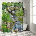 thumbnail image 1 of Orinice Garden View Shower Curtains Spring Summer Greenery Colorful Flowers Bathroom Curtains Floral Nature Landscape Country Bath Decoration with Hooks 69x72, 1 of 7
