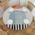 thumbnail image 1 of Orinice Geometric Abstract Art Round Table Cover Stain Resistant Washable Indoor Outdoor Tablecloth Kitchen Dining Wedding Parties Picnic Farmhouse 100% Polyester Fiber 42-46, 1 of 8