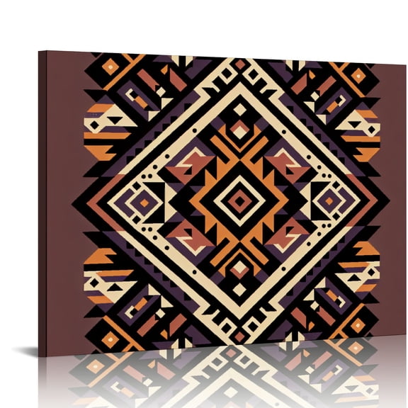 Orinice Geometric Shapes Native American Designs Southwestern Textiles Fine Art Aesthetic Poster Print Wall Painting for Home Office Decor 16x12in