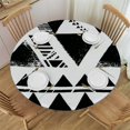 thumbnail image 1 of Orinice Geometric Shapes Round Table Cover Stain Resistant Washable Indoor Outdoor Tablecloth Kitchen Dining Wedding Parties 100% Polyester Fiber 42-46, 1 of 8