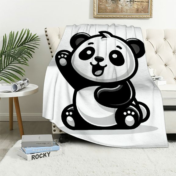 Orinice Giant Panda Warm Lightweight Blanket Soft Fleece Blankets for All Seasons - Excellent Hand Feel, Living Room Sofa Decor, Cow Gifts - Multiple Sizes Available 50x60in
