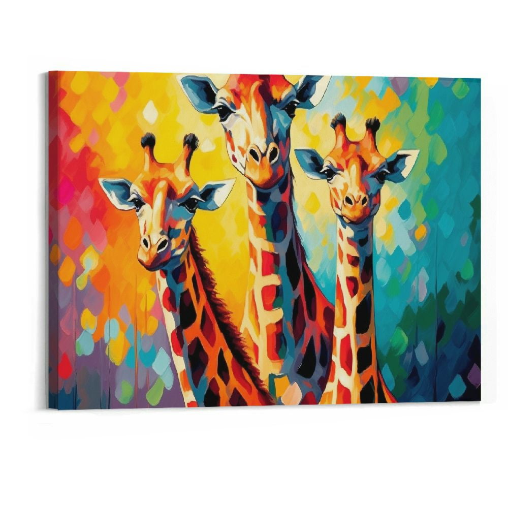 Orinice Giraffe Canvas Wall Art Colorful Animal Pictures Wall Decor ...