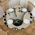thumbnail image 1 of Orinice Giraffe Cow Pop Surrealism Round Table Cover Stain Resistant Washable Perfect for Indoor Outdoor Kitchen Dining Wedding Parties with Elastic Edge 100% Polyester Fiber 42-46, 1 of 8