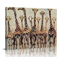 thumbnail image 1 of Orinice Giraffes Fine Art Aesthetic Wall Painting Canvas Print for Home Decor - Bedroom, Office, Kitchen, Classroom, Bathroom 20x16in, 1 of 6
