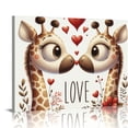 thumbnail image 1 of Orinice Giraffes Hearts Love Fine Art Aesthetic Poster & Print Wall Painting for Home Decor - Canvas Mother's Day Living Room Bedroom Office Wall Decor 20x16in, 1 of 6