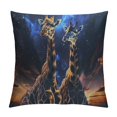 thumbnail image 1 of Orinice Giraffes Star Filled Sky Android Jones Graphic Decorative Cushion Throw Pillow Cover for Home Couch Living Room Bed Sofa - High-Quality Printed 1PC 18x18in, 1 of 5