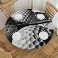 thumbnail image 1 of Orinice Golf Balls Club Basket Round Table Cover Stain Resistant Washable Indoor Outdoor Kitchen Dining Wedding Parties Waterproof Fabric 100% Polyester 54-58, 1 of 8