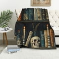 thumbnail image 1 of Orinice Gothic Book Blanket Vintage Books &amp; Skull Throw Blankets Gifts for Girls Women Adults Lightweight Soft   Cozy for Sofa Couch Bed Room Travel Halloween Party Goth Decor   40x50in, 1 of 6