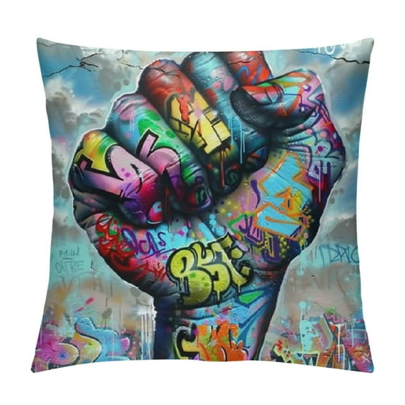 Orinice Graffiti Art Graphic Decorative Throw Pillow Cover for Home Couch Living Room Bed Sofa Pillowcase - Aesthetic Decorative 1PC 18x18in