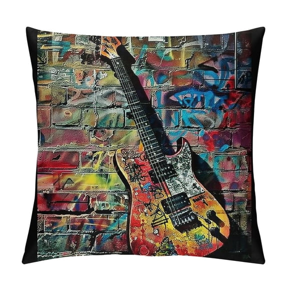 Orinice Graffiti Graphic Decorative Pillow Cover for Home Couch Living Room Bed Sofa 12x12in