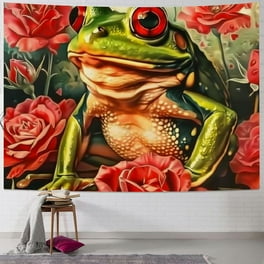 Kawaii Frogs Cute Shower Curtain | Frog Shower Curtain | Frog and Mushroom Shower Curtain top | Kawaii Room Decor | Kawaii Home Decor