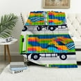 thumbnail image 1 of Orinice Green Garbage Trash Truck Lightweight Flannel Fleece Blanket Quilt Machine Washable Blankets for Home Office  50x60in, 1 of 6