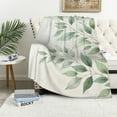 thumbnail image 1 of Orinice Green Leaves Warm Lightweight Blanket Soft Fleece Throw Blanket for All Seasons - Excellent Hand Feel, Living Room Sofa Decor, Cow Gifts - Multiple Sizes Available 60x80in, 1 of 6